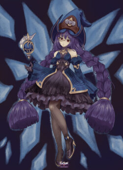 Female, Scholar, Sorcerer, Archmage, Mage, GoGoMuffin, GoGo, Muffin, Artwork, Fanart, Art, Mobile, Game